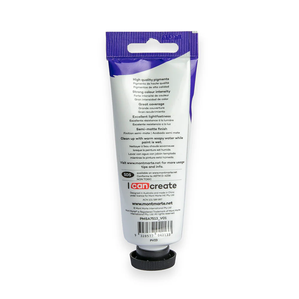 Satin Acrylic Paint Premium 75ml Tube - Purple - Image 3