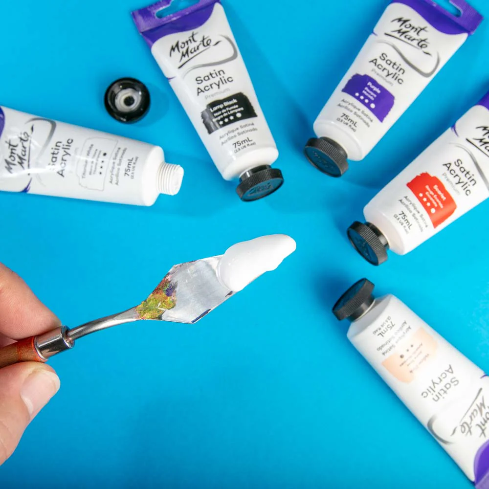 Satin Acrylic Paint Premium 75ml Tube - Titanium White - Image 5