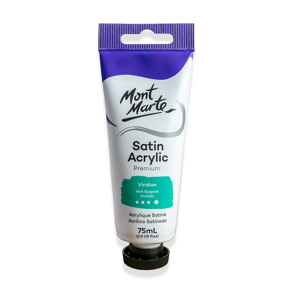 Satin Acrylic Paint Premium 75ml Tube - Viridian