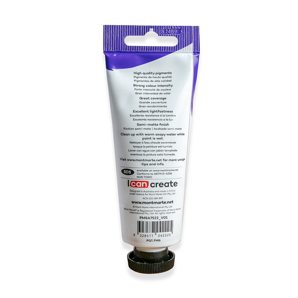 Satin Acrylic Paint Premium 75ml Tube - Viridian - Image 3