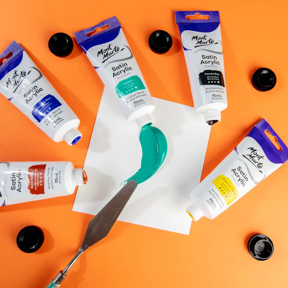 Satin Acrylic Paint Premium 75ml Tube - Viridian - Image 5
