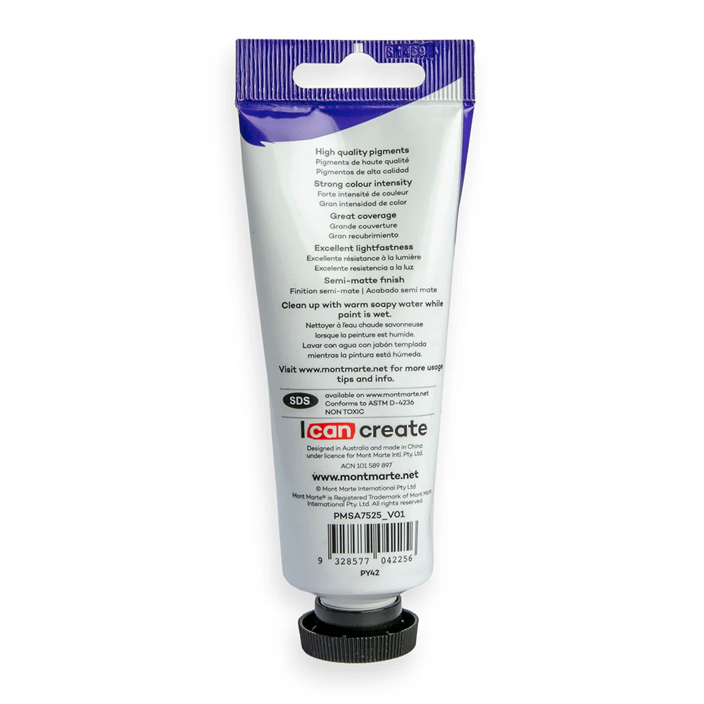 Satin Acrylic Paint Premium 75ml Tube - Yellow Ochre - Image 3