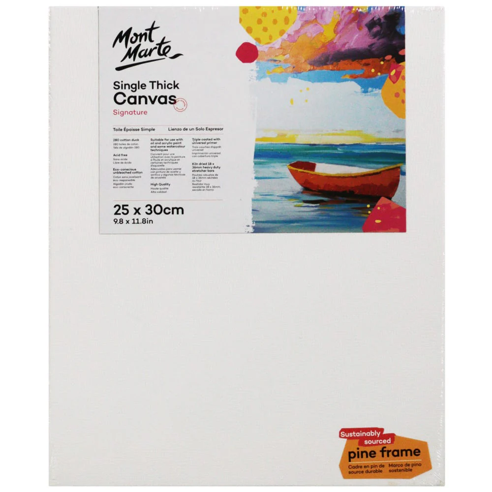 Single Thick Canvas Signature 25 x 30cm (9.8 x 11.8in)