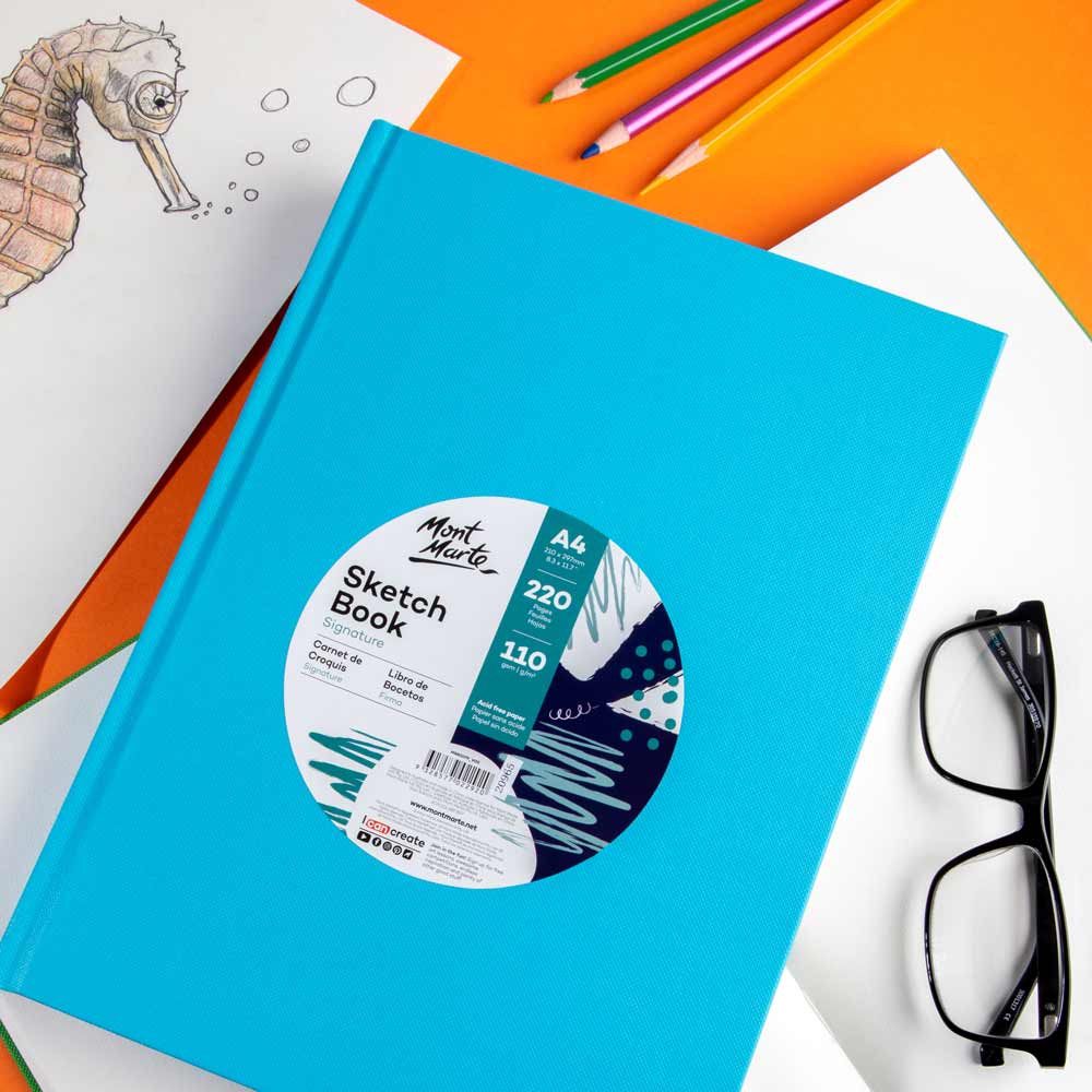 Sketch Book Signature A4 220 Pages 110gsm - Blue - Image 7