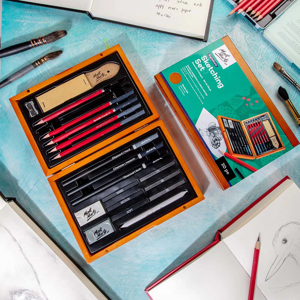 Sketching Set in Wooden Box Signature 20pc - Image 11