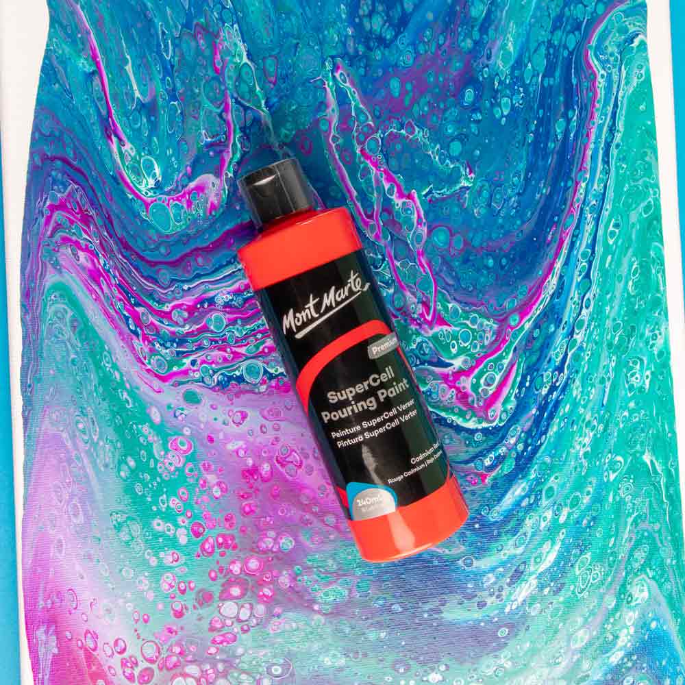 SuperCell Pouring Paint Premium 240ml -  Cadmium Red - Image 5