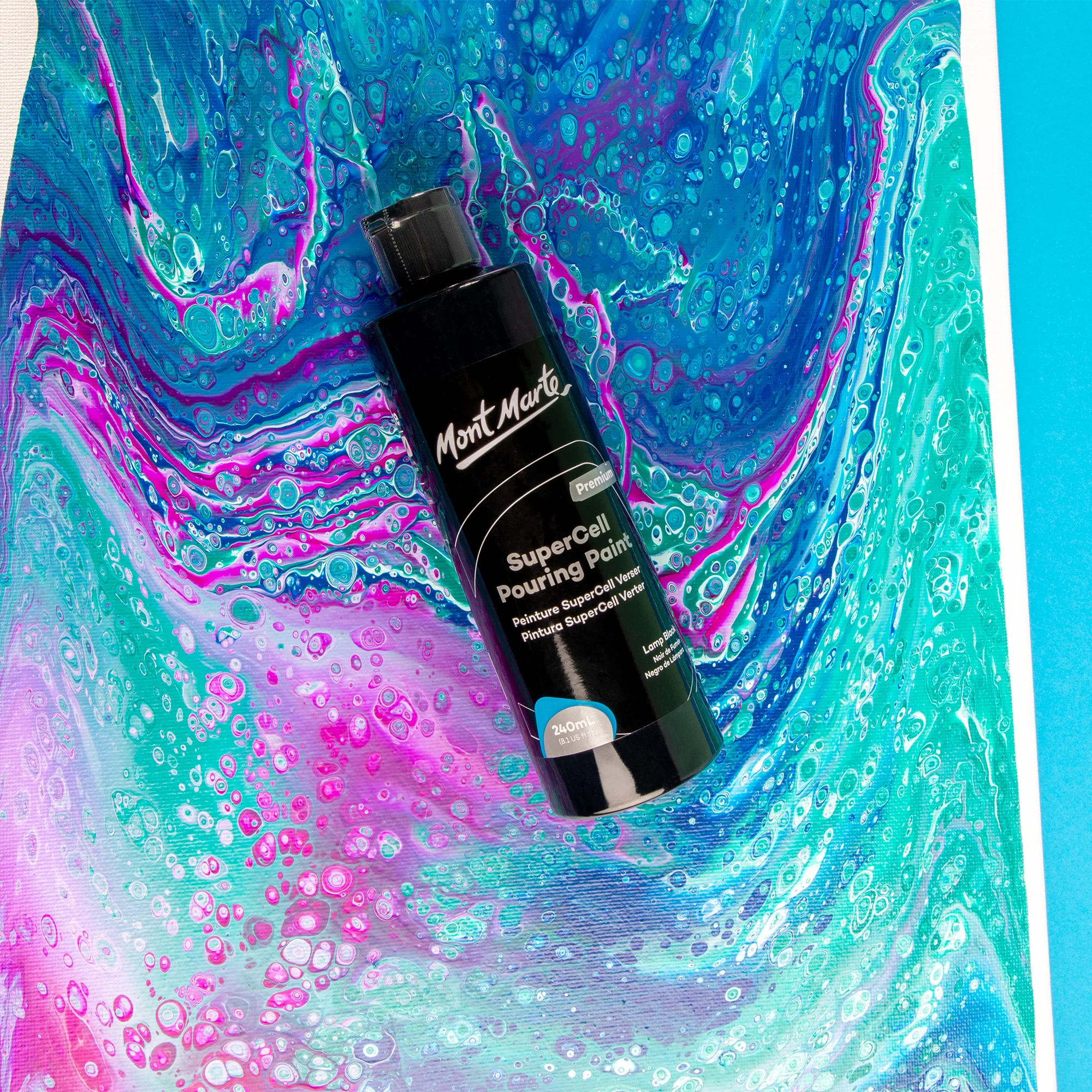 SuperCell Pouring Paint Premium 240ml - Lamp Black - Image 5