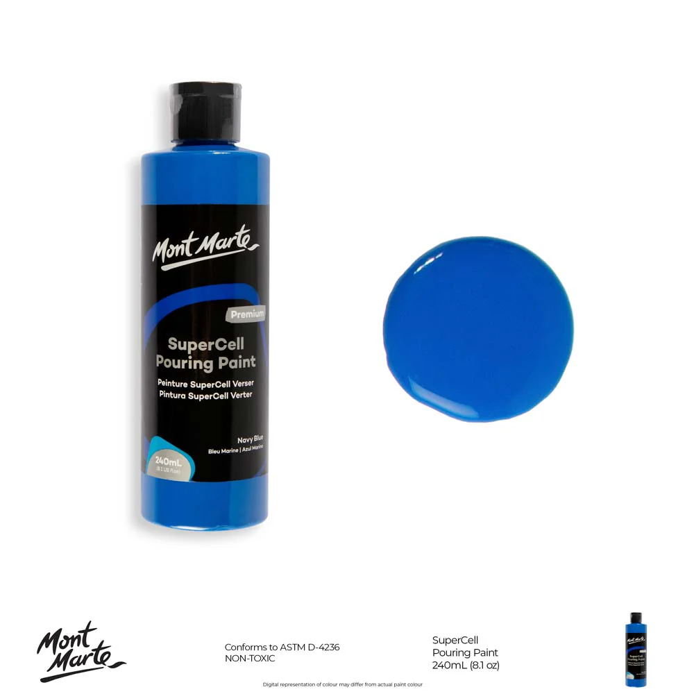 SuperCell Pouring Paint Premium 240ml - Navy Blue - Image 10