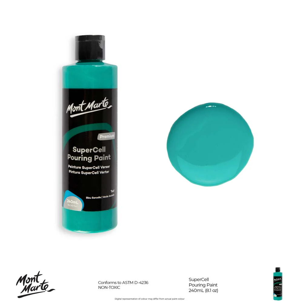 SuperCell Pouring Paint Premium 240ml - Teal - Image 10