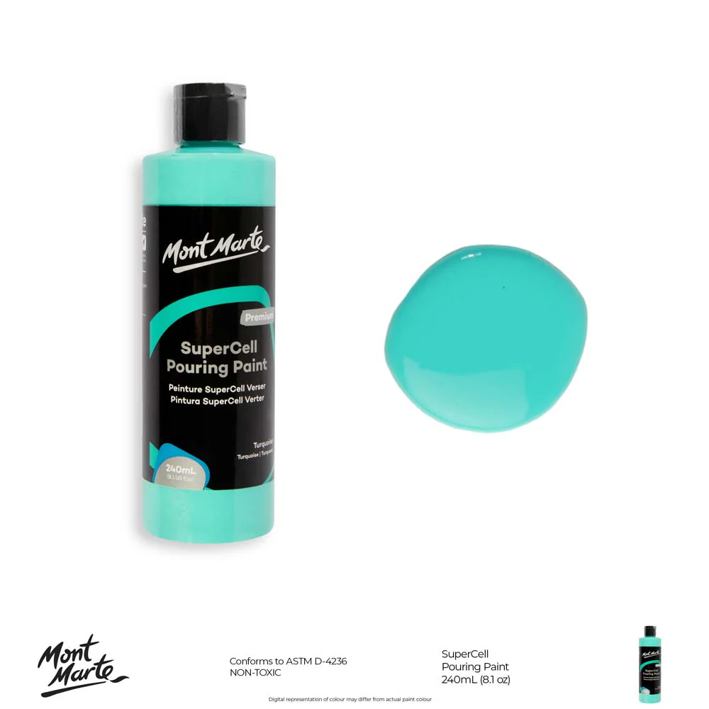 SuperCell Pouring Paint Premium 240ml - Turquoise - Image 10