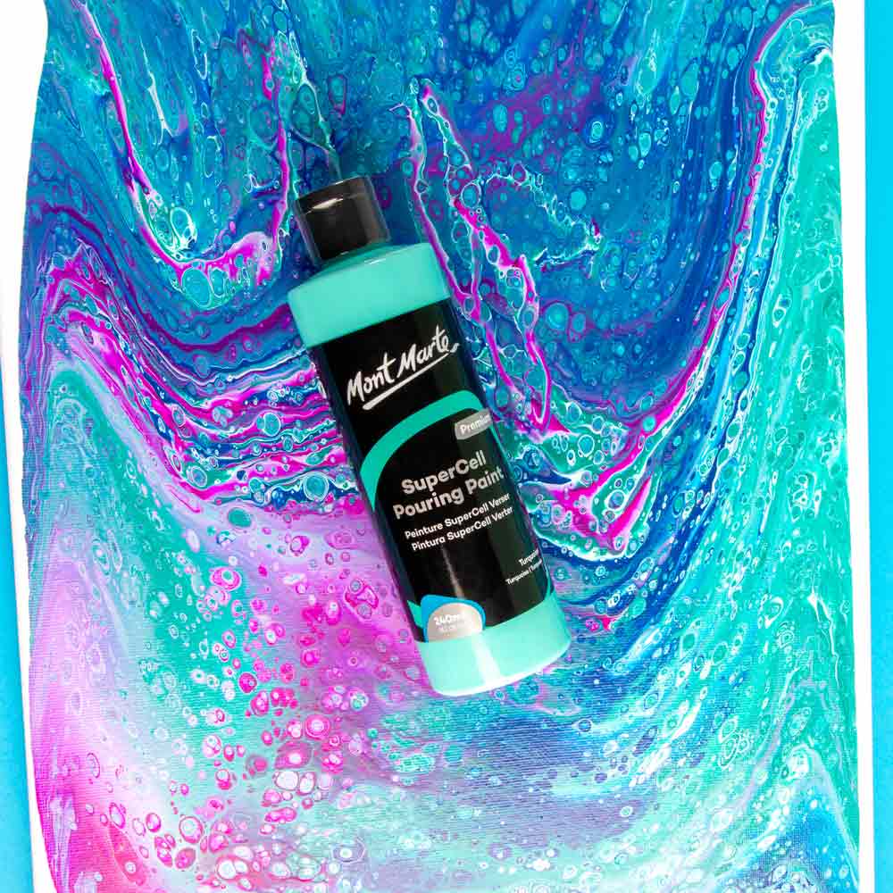 SuperCell Pouring Paint Premium 240ml - Turquoise - Image 8