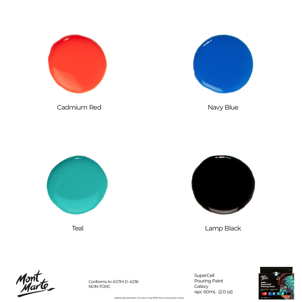 SuperCell Pouring Paint Set Premium 4pc x 60ml - Galaxy - Image 10