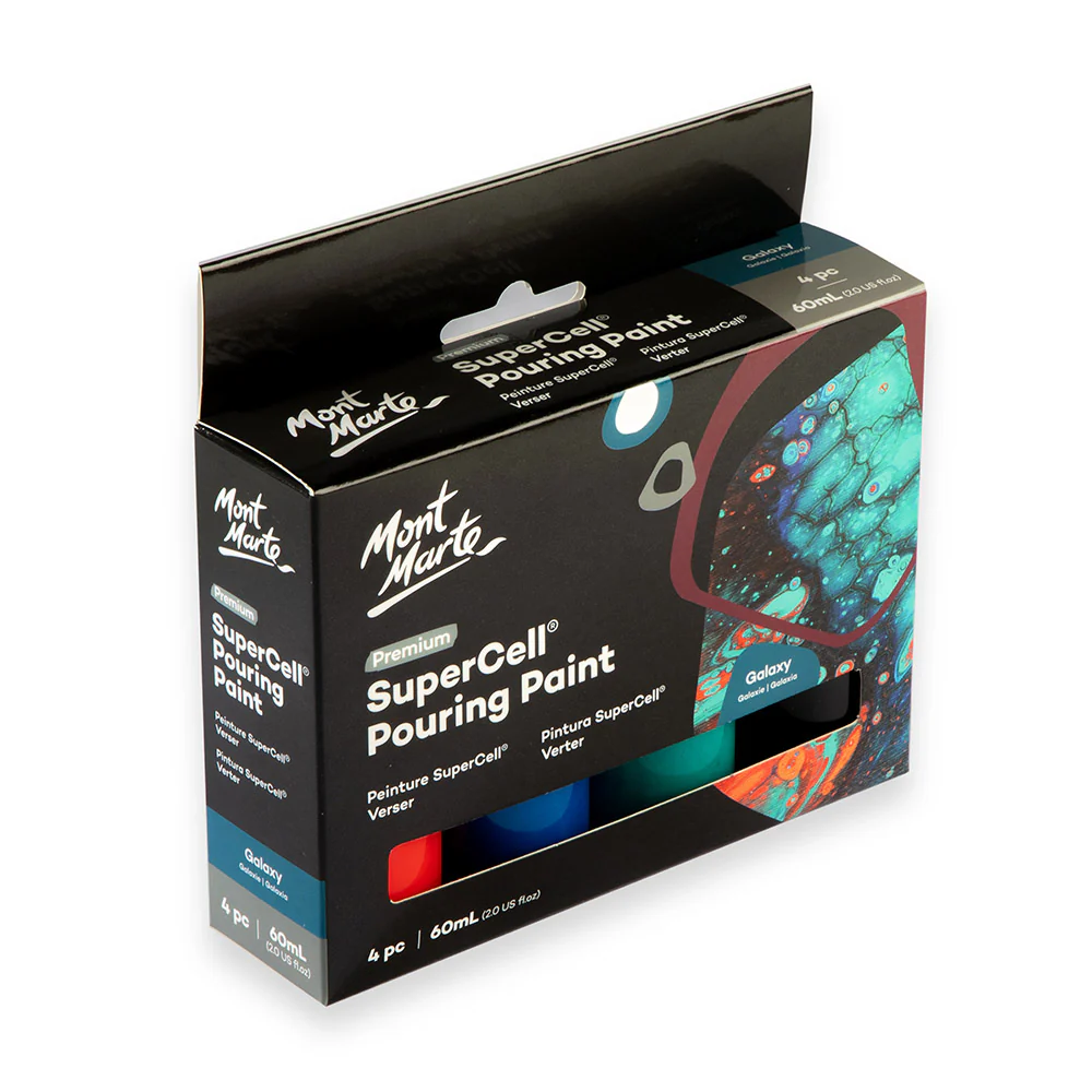 SuperCell Pouring Paint Set Premium 4pc x 60ml - Galaxy - Image 3