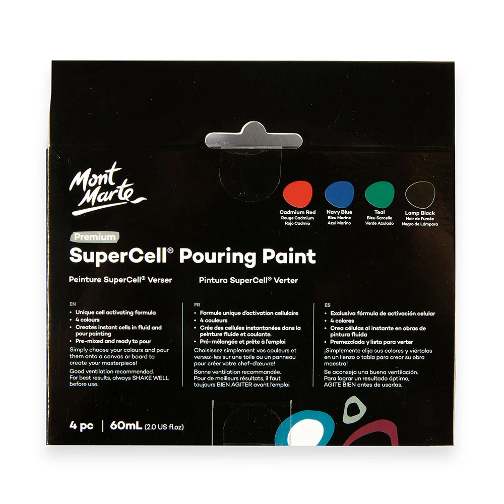 SuperCell Pouring Paint Set Premium 4pc x 60ml - Galaxy - Image 4