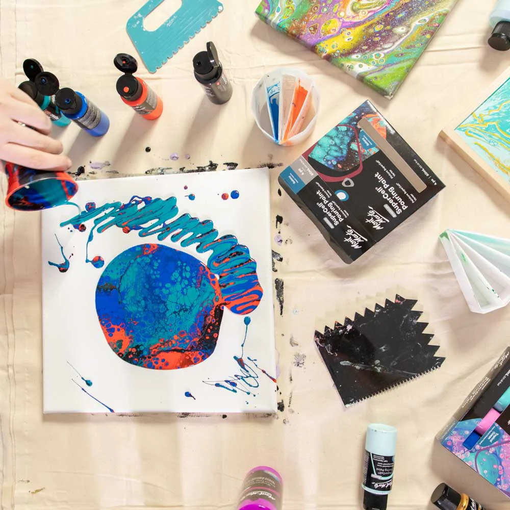 SuperCell Pouring Paint Set Premium 4pc x 60ml - Galaxy - Image 7