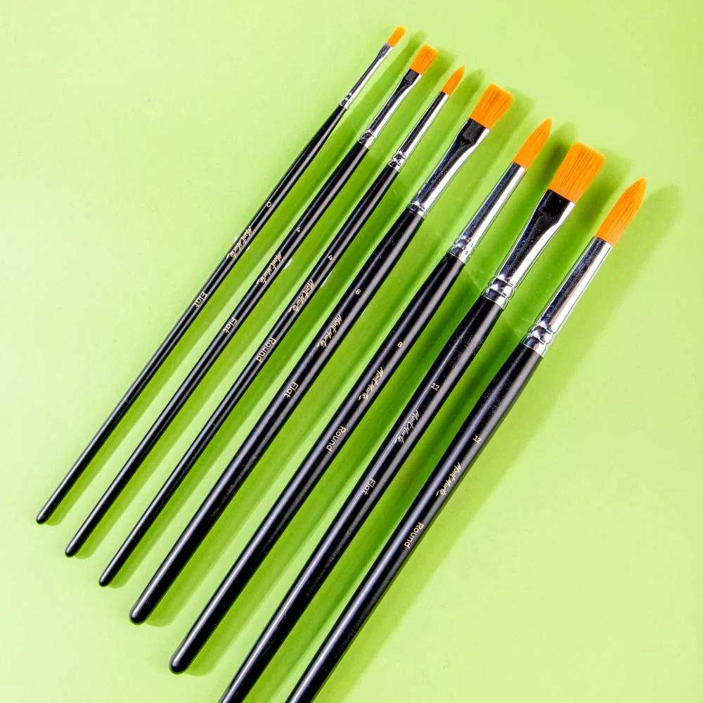Taklon Brush Set Round and Flat Discovery 7pc - Image 2
