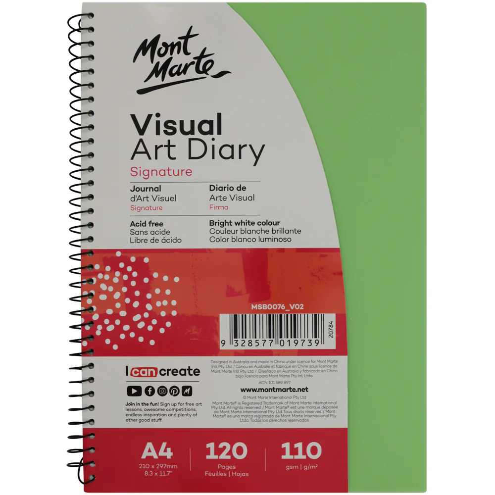 Visual Art Diary Signature A4 120 Pages 110gsm - Green