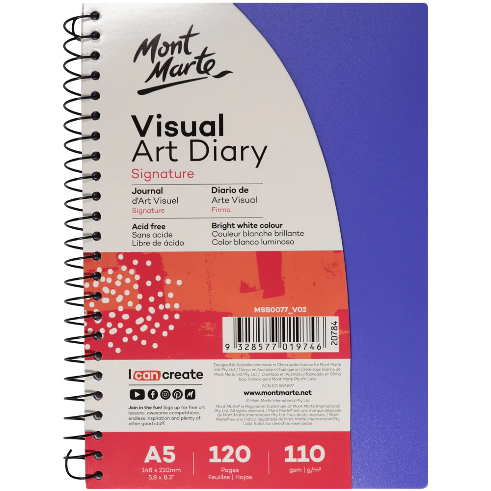 Visual Art Diary Signature A5 120 Pages 110gsm - Purple