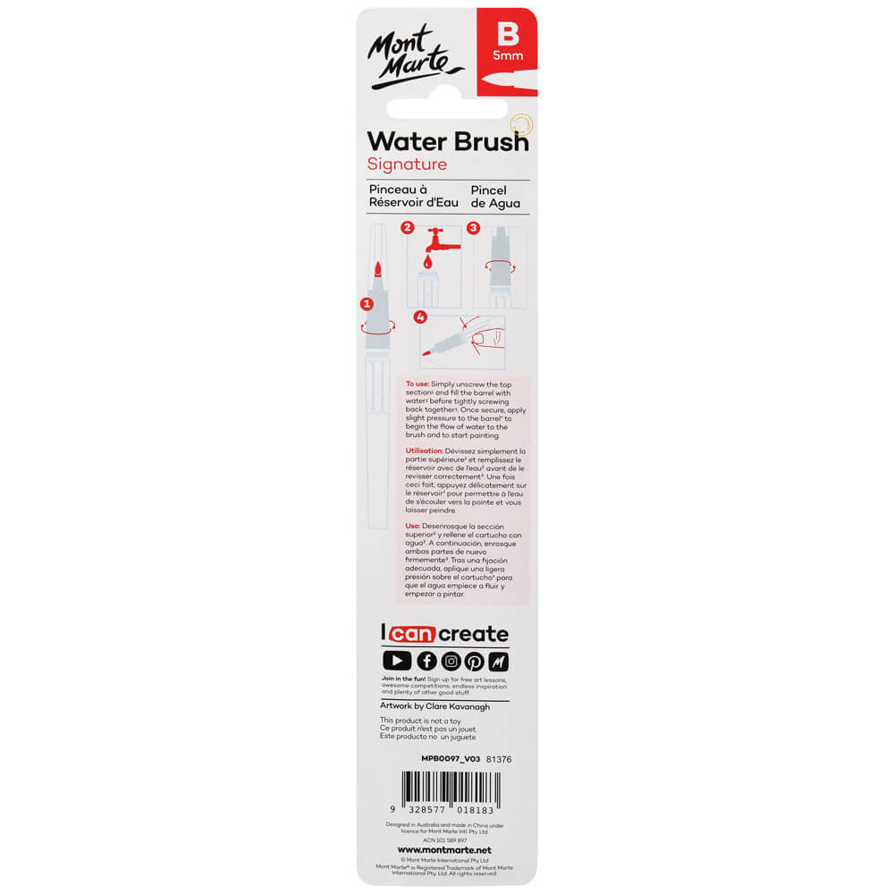 Water Brush Round Broad Tip Signature 5mm (0.2in) - Image 2