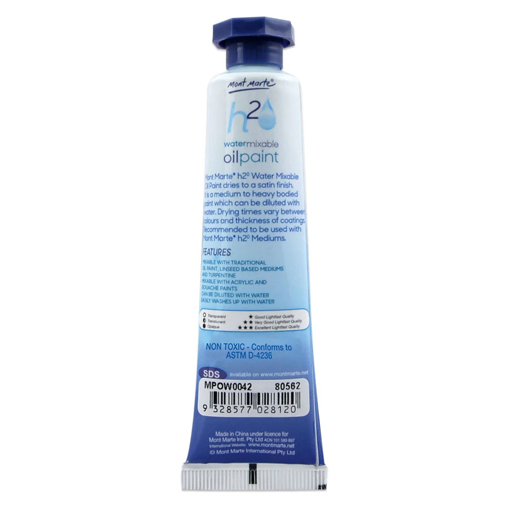 Water Mixable Oil Paint 37ml - Ivory Black - Image 2