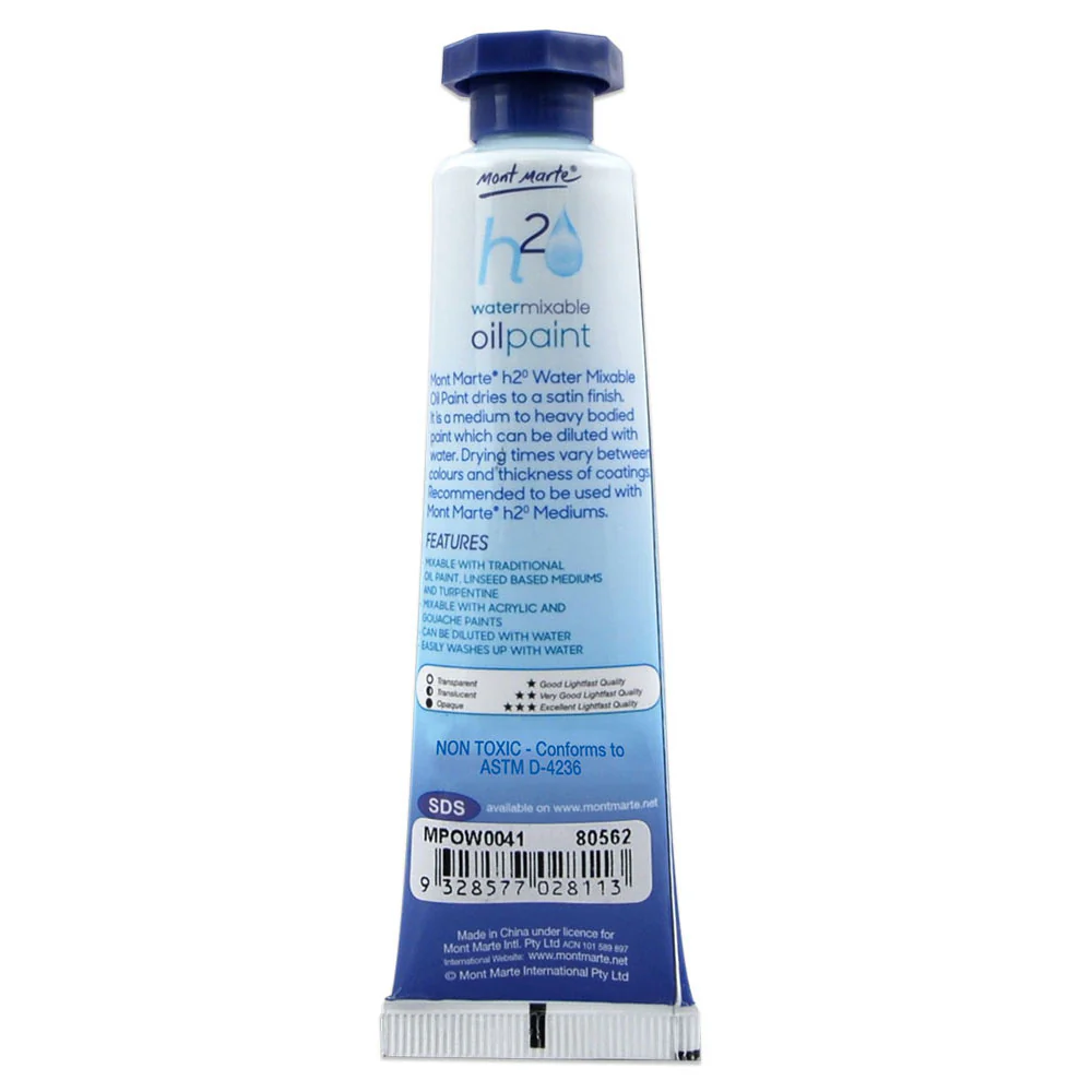 Water Mixable Oil Paint 37ml - Mars Black - Image 2