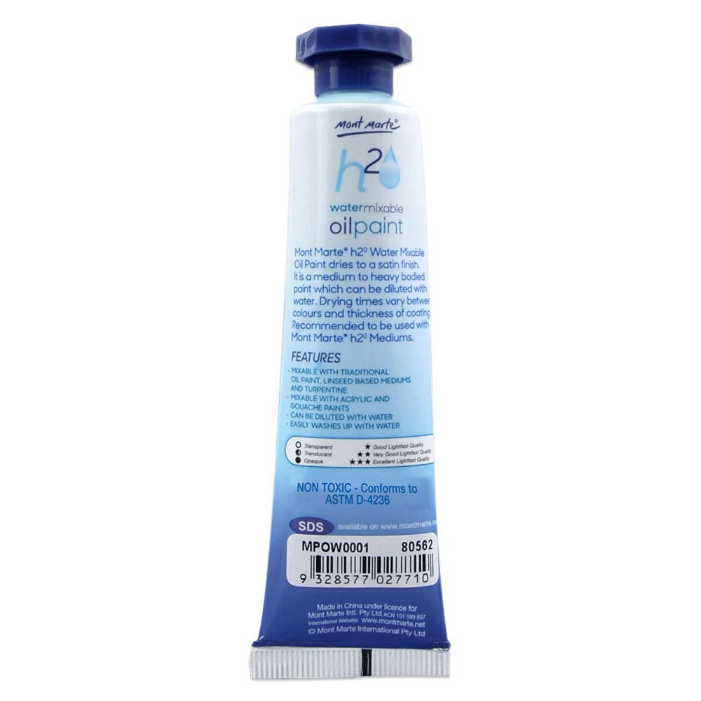 Water Mixable Oil Paint 37ml - Titanium White - Image 2