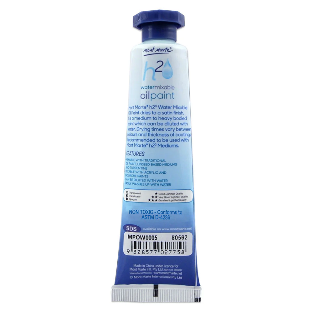 Water Mixable Oil Paint 37ml - Yellow Mid - Image 2