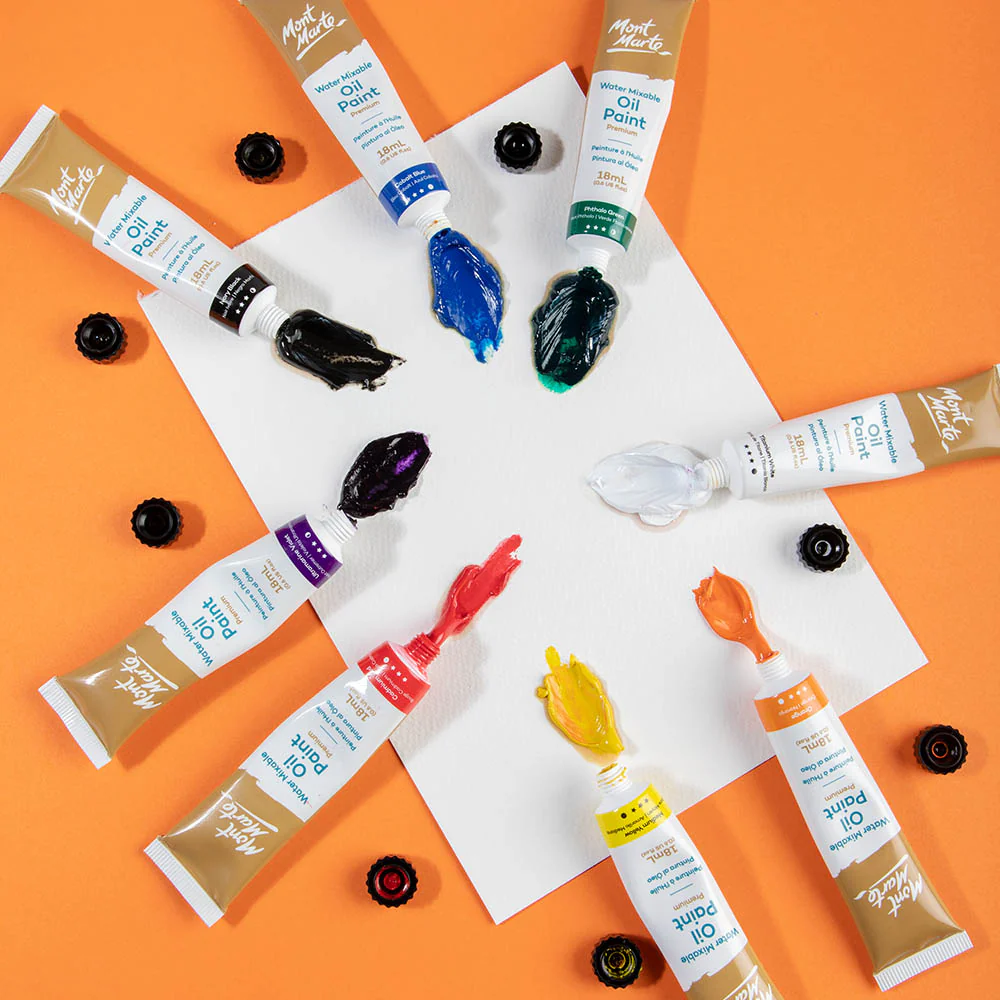 Water Mixable Oil Paint Intro Set Premium 8pc x 18ml - Image 5