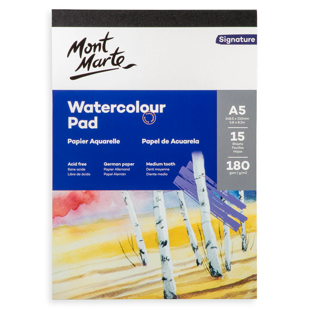 Watercolour Pad German Paper Premium A5 180gsm 15 Sheet