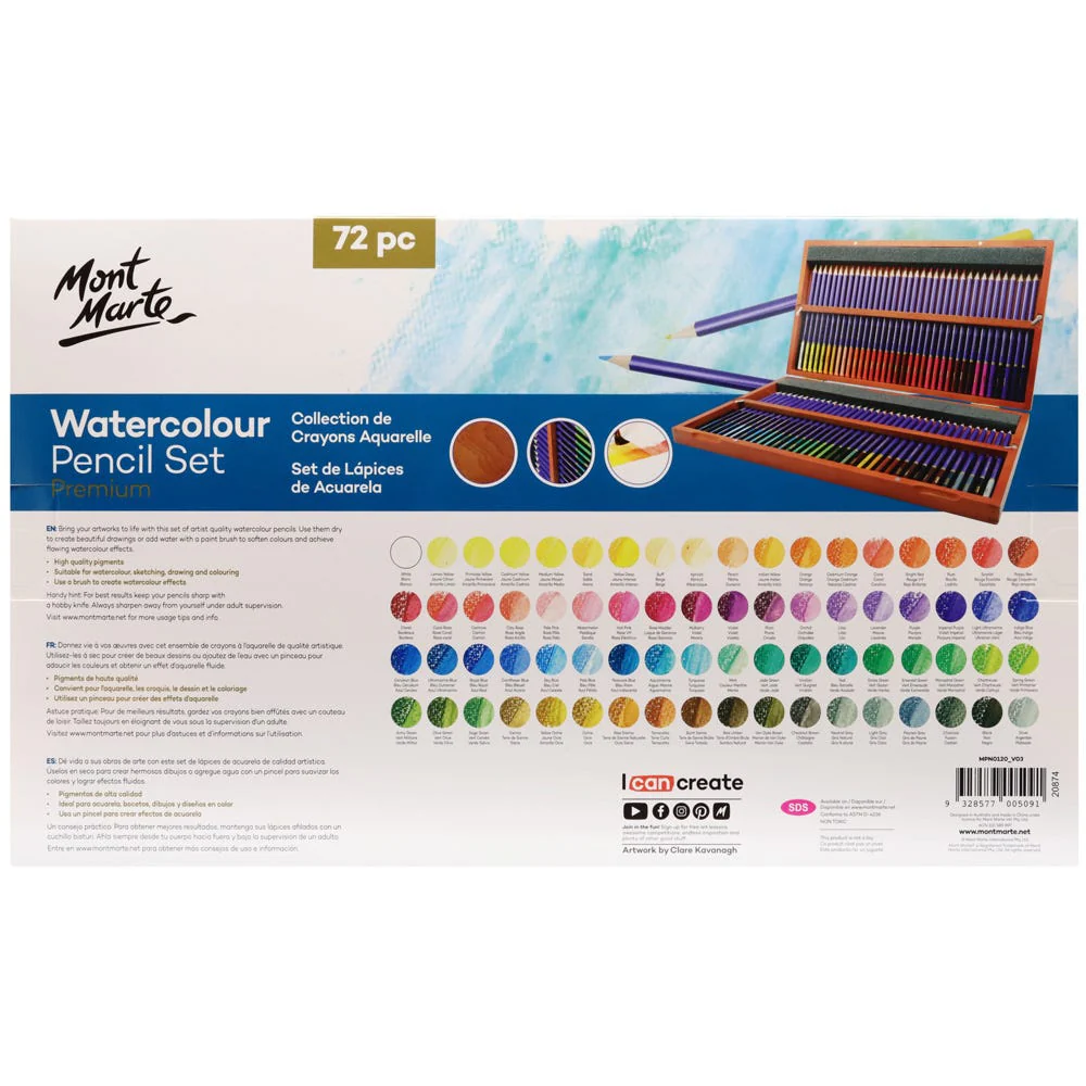 Watercolour Pencil Box Set Premium 72pc - Image 2