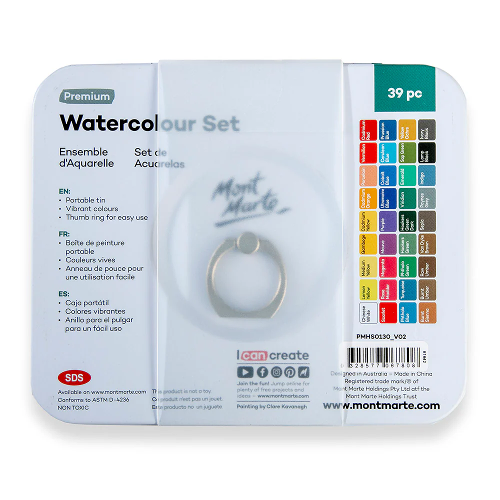 Watercolour Set in Tin 39pc - Image 4