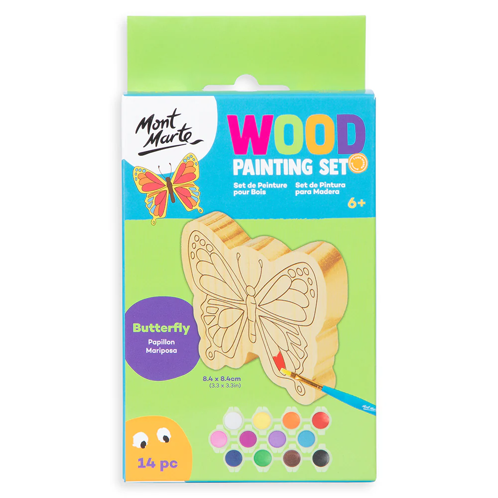 Wood Painting Set 14pc - Butterfly