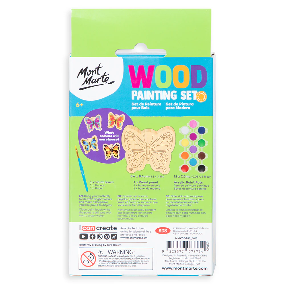 Wood Painting Set 14pc - Butterfly - Image 2