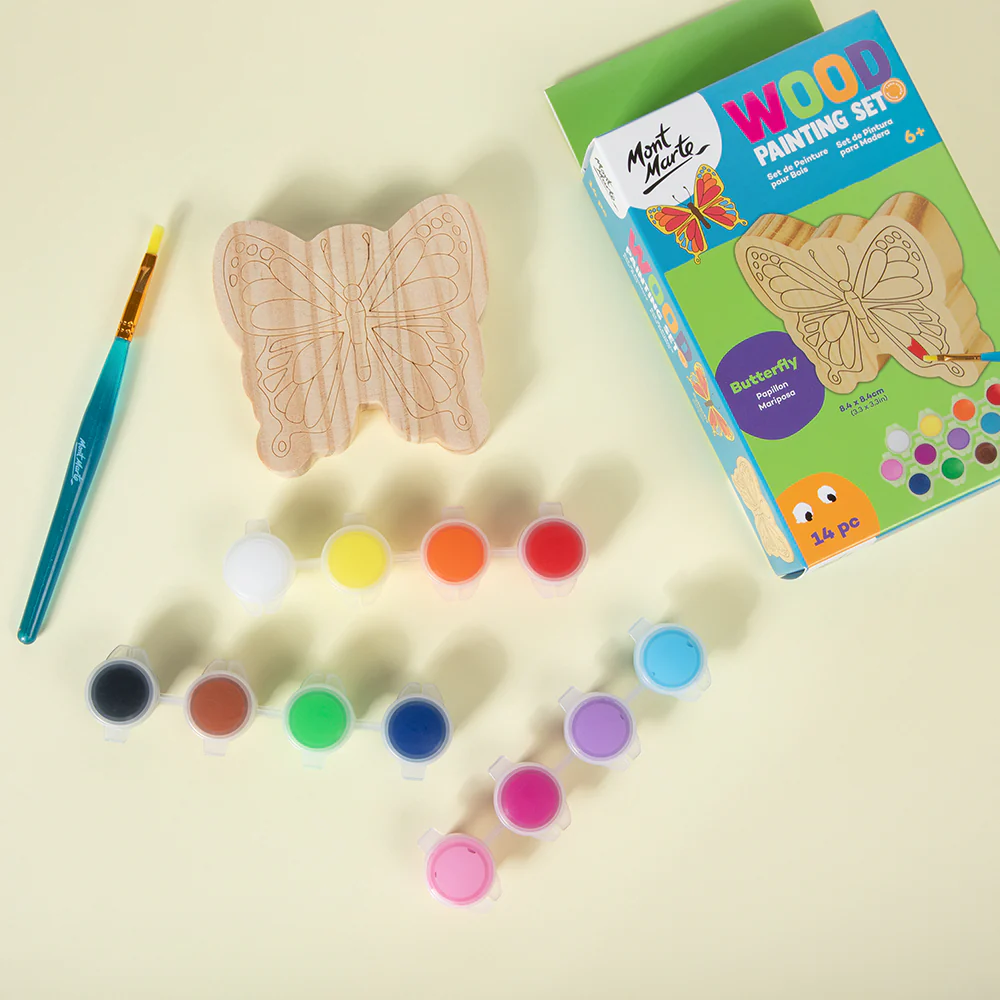 Wood Painting Set 14pc - Butterfly - Image 6