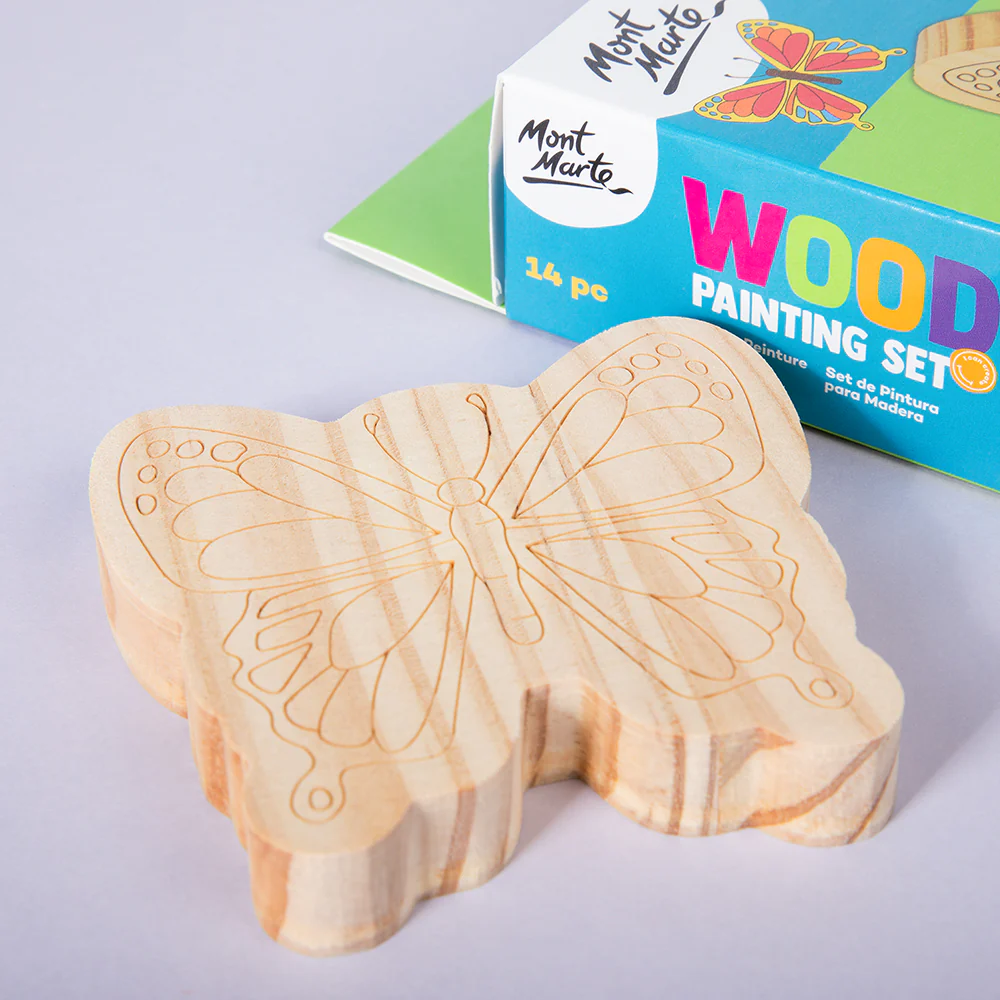 Wood Painting Set 14pc - Butterfly - Image 7