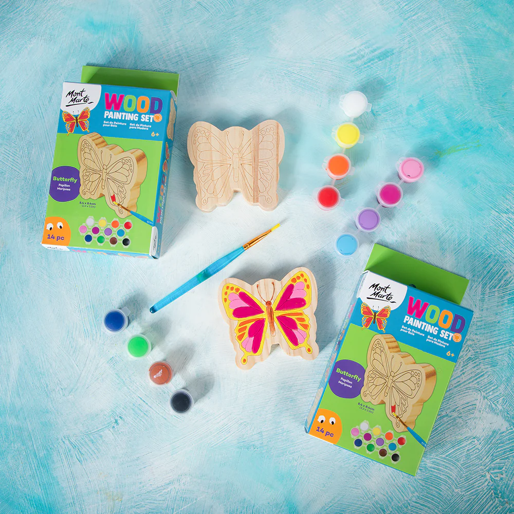 Wood Painting Set 14pc - Butterfly - Image 9