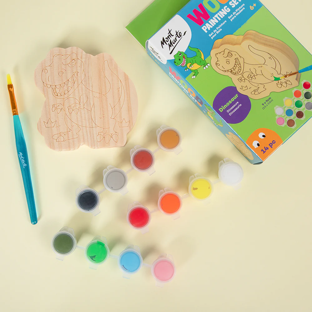 Wood Painting Set 14pc - Dinosaur - Image 6