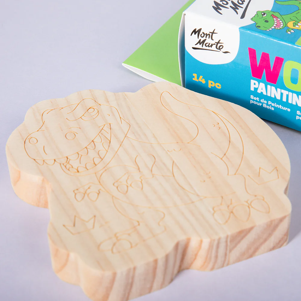 Wood Painting Set 14pc - Dinosaur - Image 7