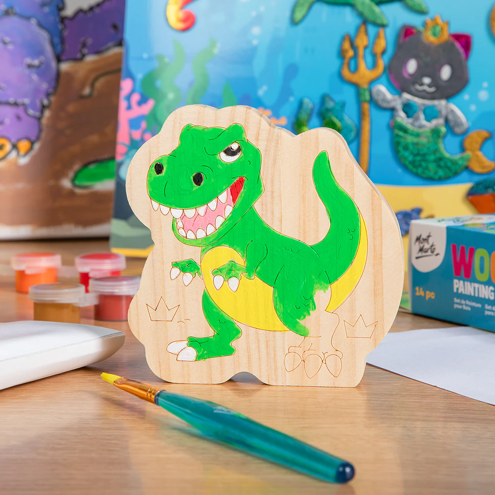 Wood Painting Set 14pc - Dinosaur - Image 9
