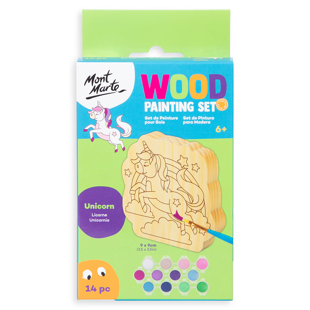 Wood Painting Set 14pc - Unicorn