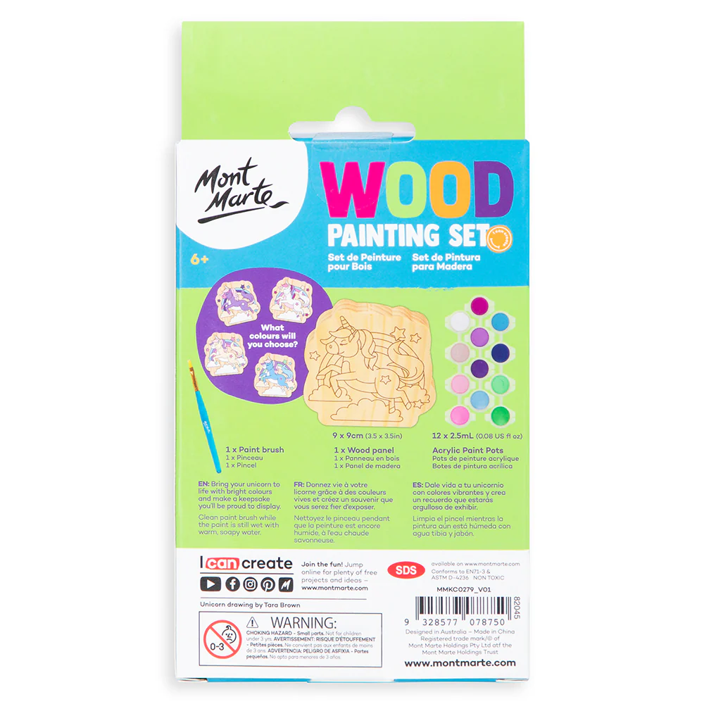Wood Painting Set 14pc - Unicorn - Image 2